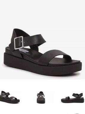 Steve Madden Rileey Black Platform Sandal